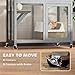 Upgraded Outdoor Cat Enclosure with 3 Perches, Wheels & Lockable Doors - Weatherproof Large Cat Cage for Indoor/Outdoor Use - Dark Gray/Light Gray/Black Fir Wood & Steel Cat House (36