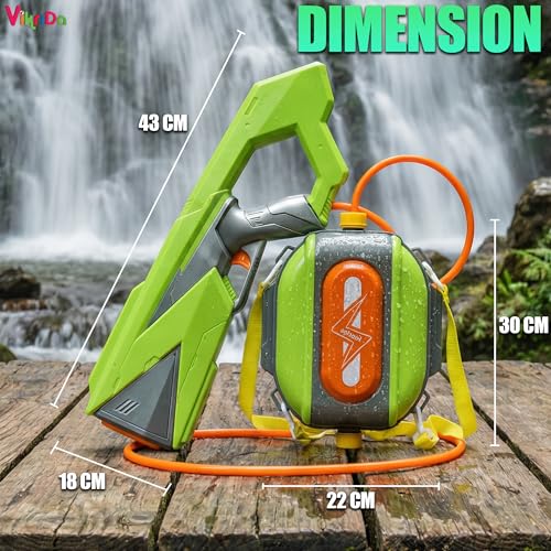 Image of VikriDa Backpack Electric Water Gun with Rechargeable Battery 1350ml Large Capacity Tank Up to 40ft Long Range Powerful Water Blaster for Kids Summer Toy for Beach,Poolside Splash Play & Water Games