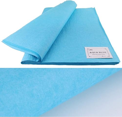 Miniatura 100 de PMLAND - Papel de regalo de calidad superior, 15 x 20 pulgadas, 100 hojas Azul Aqua