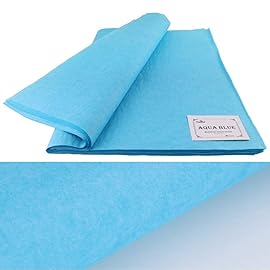 PMLAND 100 Sheets Aqua Blue Tissue Wrapping Paper Bulk 20 x 15 Inches for Gift Favor Bags Boxes Flowers Packaging Crafts DIY Art Projects and Party Decorations