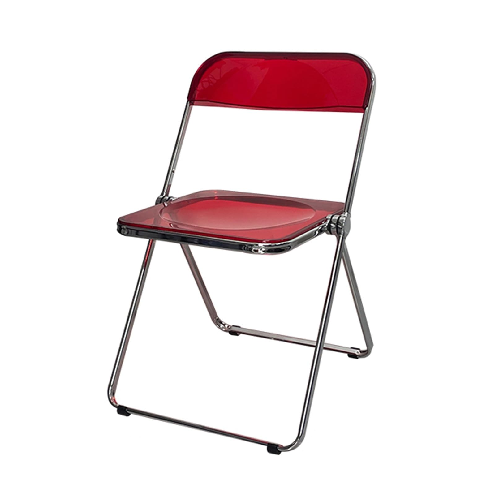Tabouret en acier inoxydable durable et assise ronde rouge de bar