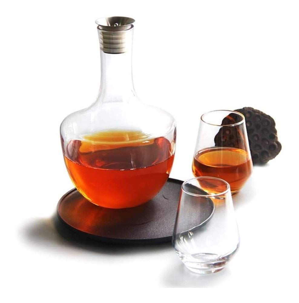 Karafka do whisky i zestaw kieliszków do whisky karafka z korkiem, napowietrzacz do czerwonego wina, 100% ręcznie dmuchany bezołowiowy kieliszek z wylewką do wina, akcesoria do wina prezent