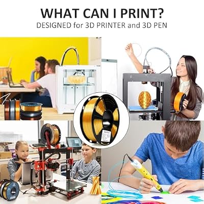 GEEETECH 2KG Silk Gold PLA Filament 1.75mm, 3D Printer Shiny Silk Filament,1kg Spool (2.2lbs), Dimensional Accuracy +/- 0.02mm, Fit Most FDM Printer (Silk Gold)