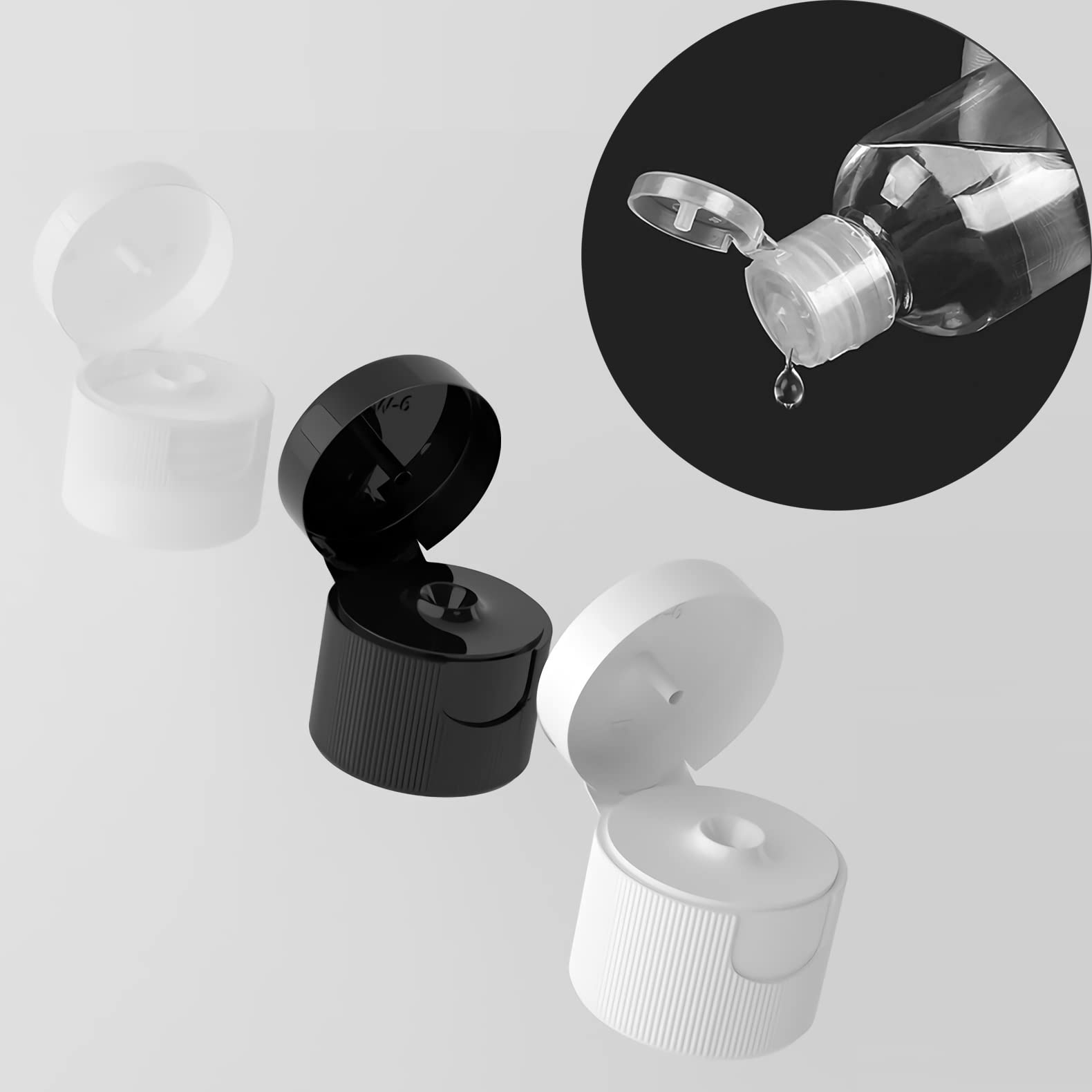 12 Pièces 150 ML Transparent Bouteille en Plastique avec Bouchon à Charnière Blanc, DIY Vider Bouteille Ronde en PET de Voyage pour Cosmétiques Liquides