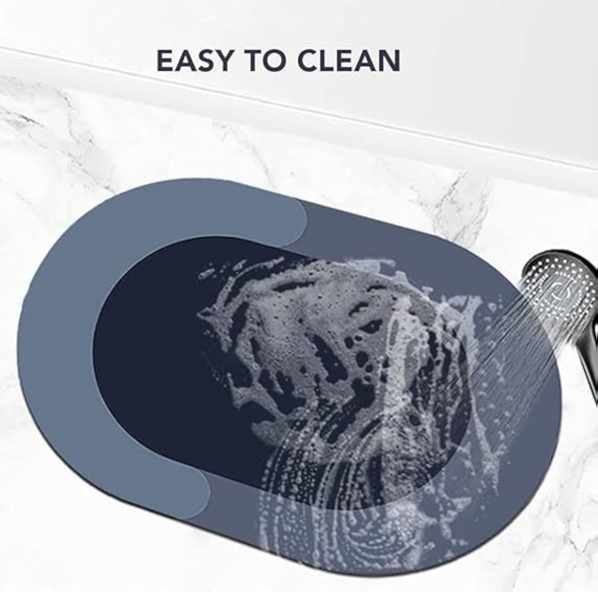 Rubber Anti-Skid Water Soaking Bath Mat, 2 Pieces