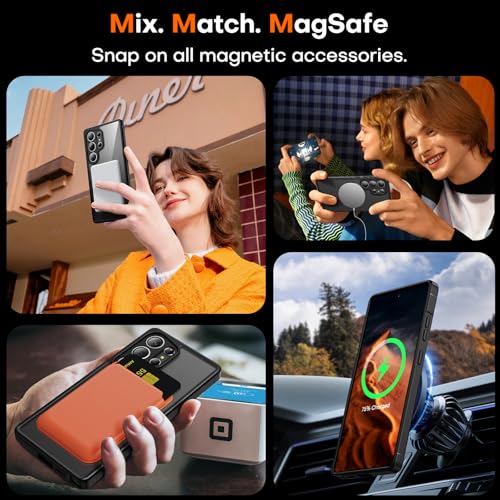 Coque S25 Ultra TAURI compatible MagSafe étui antichoc noir - 6