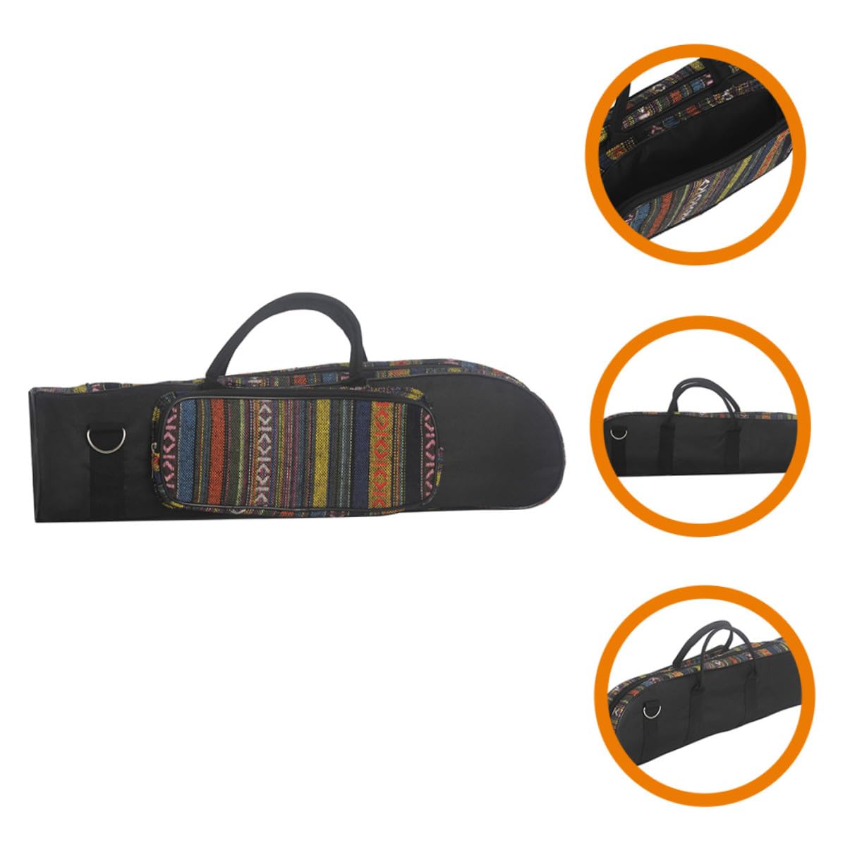 FRCOLOR Estuche Protector y Compartimento Lateral para Tela Oxford Diseño Portátil para Almacenamiento Multifuncional en Estilo Étnico Trompeta