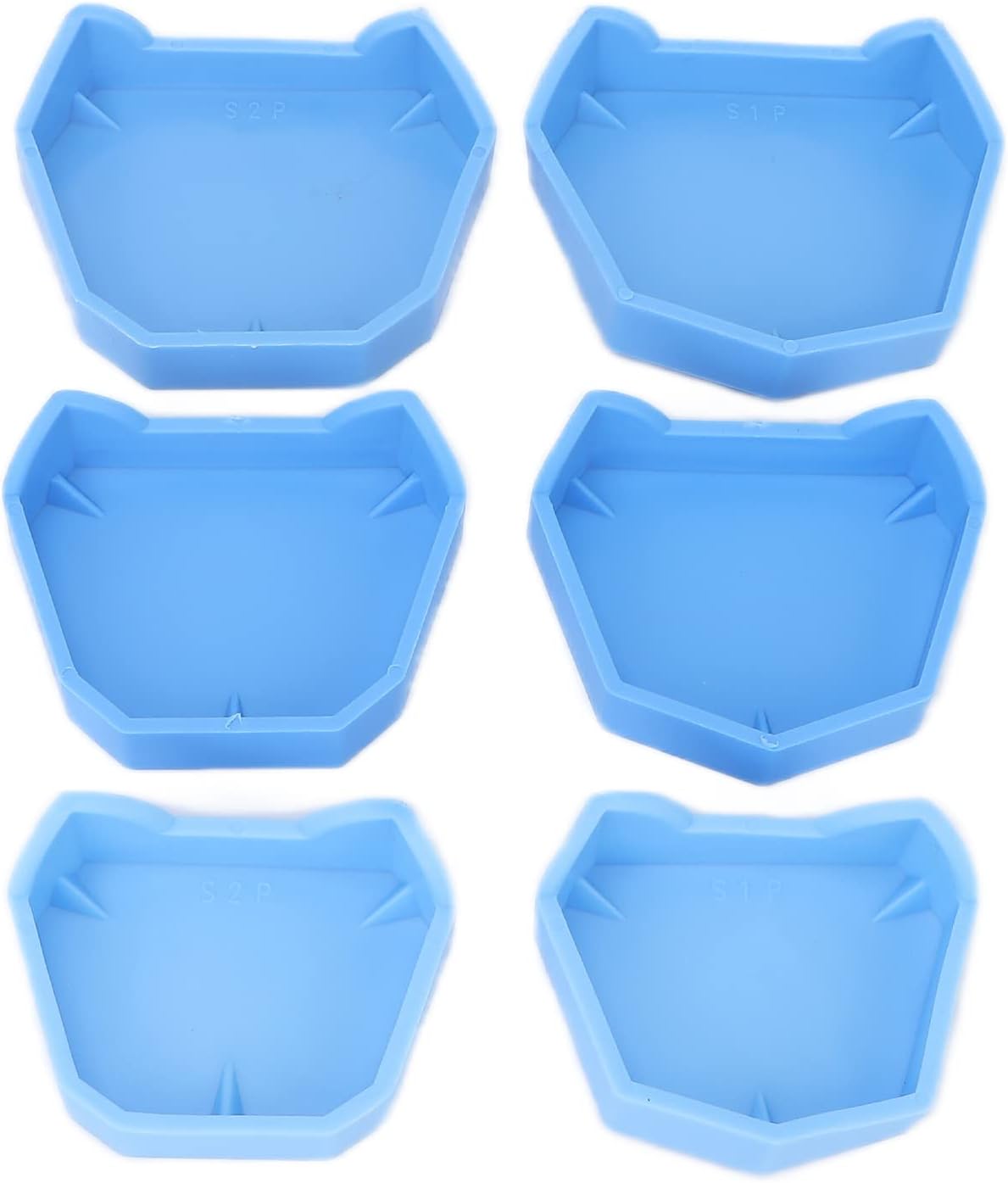 Dental Former Base Molds, Dental Lab Model Base S M L 6pcs Flexible Base Blue for All Types Pallets for Dentists