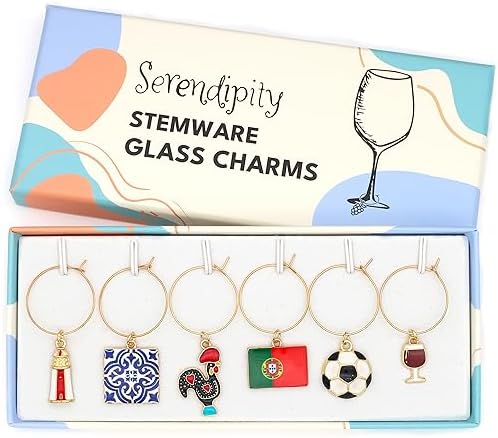 Serendipity Portugal Wine Charms, Gift for Portuguese, Rooster of...