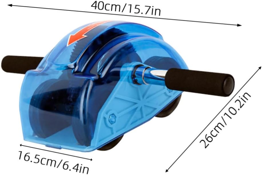 GALPADA Four-wheeled Abdominal Roller Wheel Muscle Wheel Fitness Equipment with Gear for Household Core Strength Training Exercise, Blue