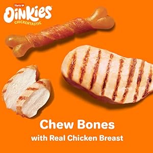 Hartz Oinkies Chickentastic Chew Bones Dog Treats with Real Chicken Breast, Long-Lasting Yet Highly Digestible, 25 Count Hartz Oinkies Chickentastic Chew Bones Dog Treats with Real Chicken Breast, Long-Lasting Yet Highly Digestible, 25 Count