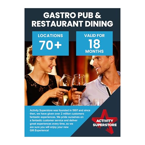 Activity Superstore Gastro Pub & Restaurant Dining Gift Experience Voucher for Two Available at 70+ UK Locations 18-month Validity Food Experience Days Couples Gifts