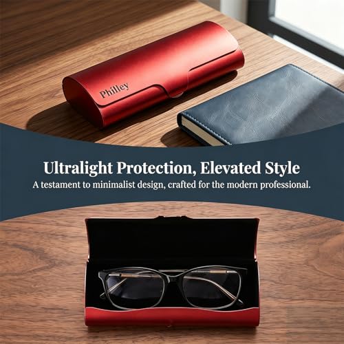 Image of Philley Aluminum Ultra-Light Eyeglasses Case Hard Shell Nearsighted Glasses Case for Women & Men