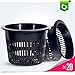 6 inch Net Pots Heavy Duty Round Cups Wide Rim Design - Orchids • Aquaponics • Aquaculture • Hydroponics Slotted Mesh (Cz All Star 10 Black Pots)