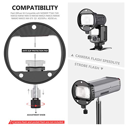 Image of NEEWER Flash Speedlite Accessories Kit with Magnetic Flash Bracket Adapter, Dome Diffuser, Grid, 4 Color Filters for NEEWER Q3 Strobe TT560 NW600 NW620 NW635II NW645II NW665 NW670 NW700 750II, NS-HC
