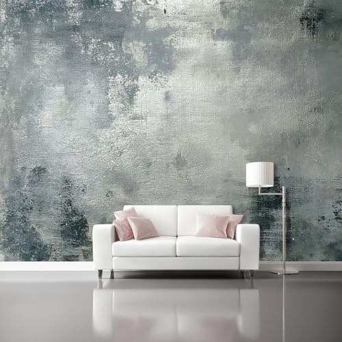 Murales para dormitorio que transforman paredes aburridas con textura gris retro 2