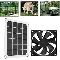 Extractor De Aire Con Panel Solar Ejoyous Ventilador de escape con energía solar, 6 V, 10 W, extractor de panel solar, resistente al agua, USB, panel solar, ventilador, para autocaravanas, invernaderos, casas de animale