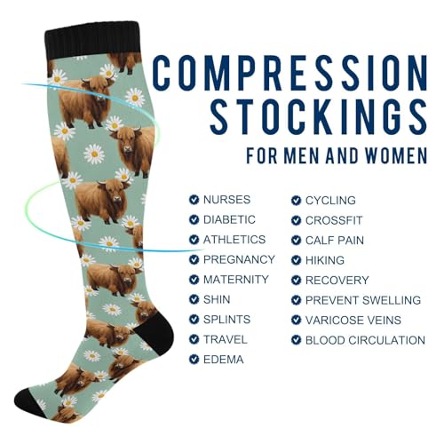 Bunny Easter Candy Daisy Women's Compression Socks for Women Men Knee High Socks Long Circulation4
