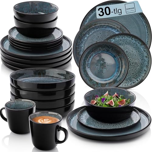 SÄNGER Manila | Kombiservice 6 Personen, Teller Set Kaffeebecher...