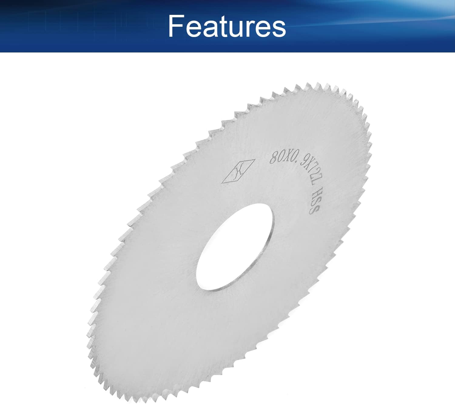Auniwaig Circular Saw Blade, 3.15" 72T Cutting Saw Blade, 0.035" Thickness HSS Round Slitting Saw Cutter Blade for Metal, Plastic, Wood