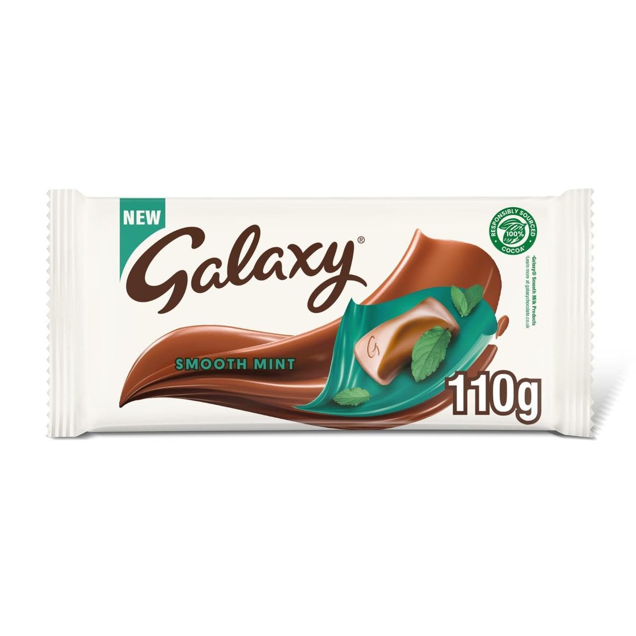 by humidex, Galaxy Smooth Mint Chocolate Block Bar 110g (24 bar)