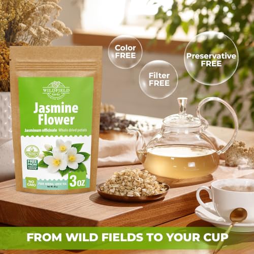 Image of 3 oz. Jasmine Flower Herbal Tea (Jasminum Officinale) - 85g Dried Jasmine Petals Herb Te De Jazmin