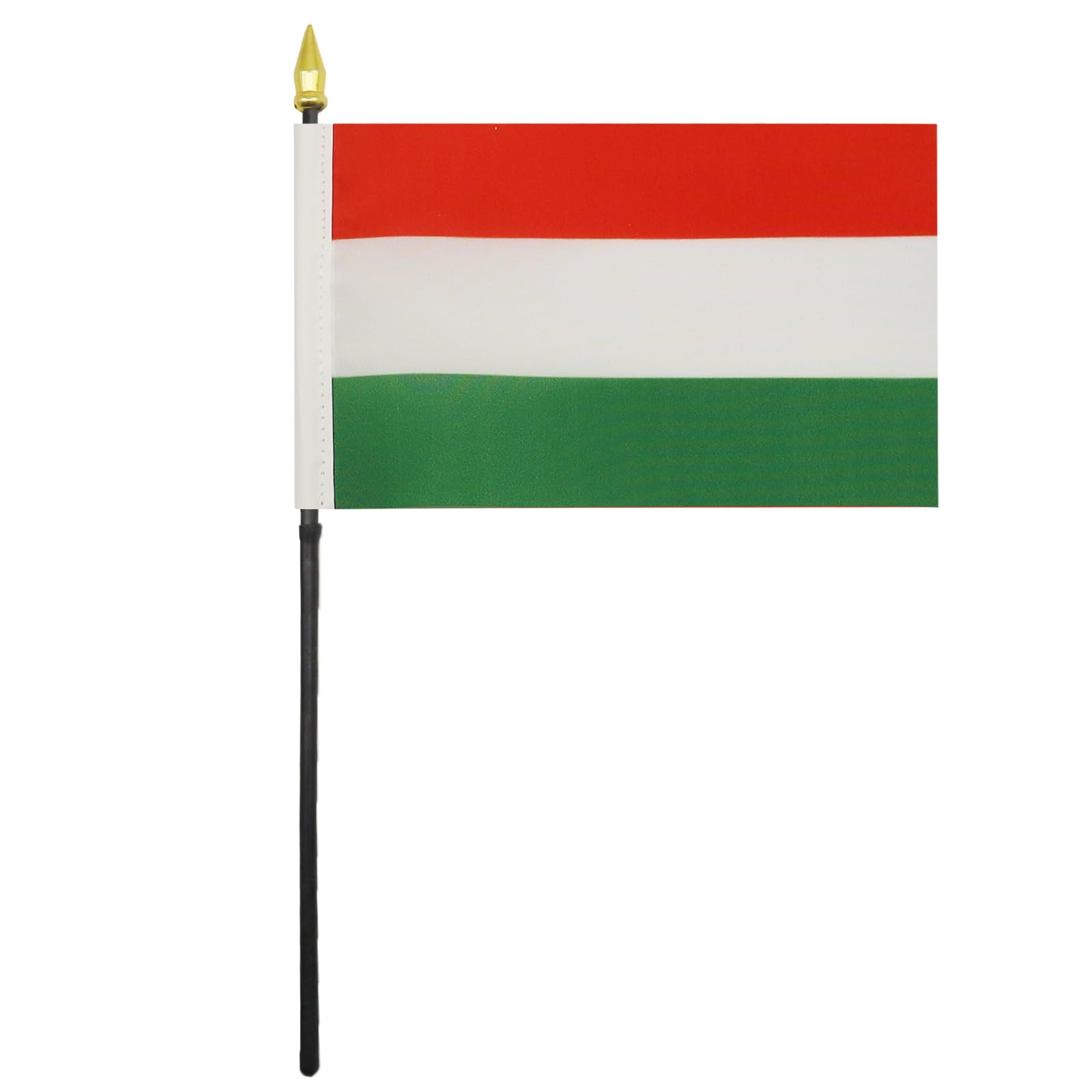 Drapeau Palestine Mini De Table - 15x10cm Avec Hampe 25cm (Polyester, Pointe Dorée)