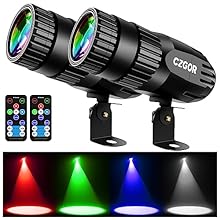 Led Pinspot Light 2 Pack, Czgor Disco Ball Spotlight 15W RGBW 4 in 1 Mirror Ball Light with Remote Control Super Bright LED Pin Spotlight for Parties DJ Disco Club Bar Wedding