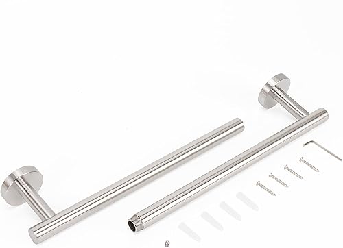 Miniatura 7 de NearMoon Toallero de baño, soporte grueso de acero inoxidable para toallas de ducha montado en la pared para baño, longitud total de 24 pulgadas,