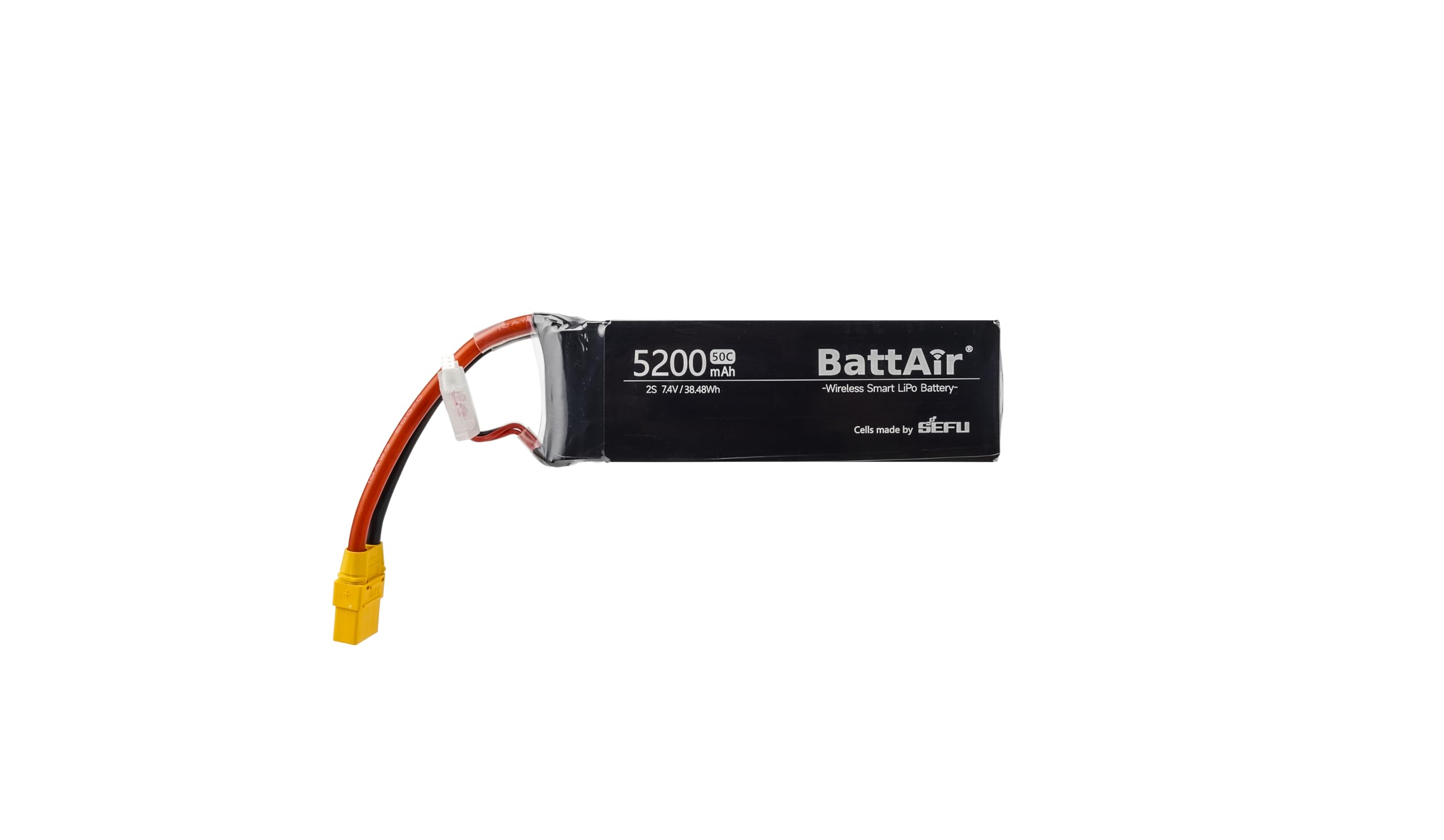ISDT 7,4V Smart Lipo Akku 2S 50C 5200mAh BattAir Rc Auto Batterie mit XT-60 Stecker Hobby Akkus mit Lipo-Tasche für RC Flugzeug Hubschrauber Plane Boot 1:10,Per Mobiltelefon Bedienbar(2 Packs)