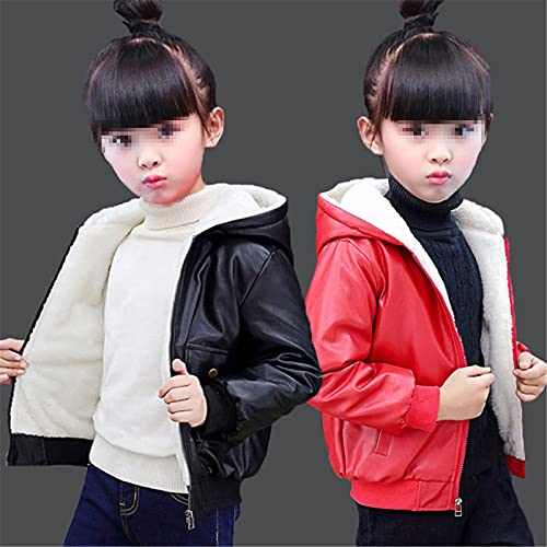 Yiqinyuan Children Teenage Girl Bikers Leather Hooded Jacket Fall Winter Windbreaker Coat Kids Girl's Outerwear Clothes2