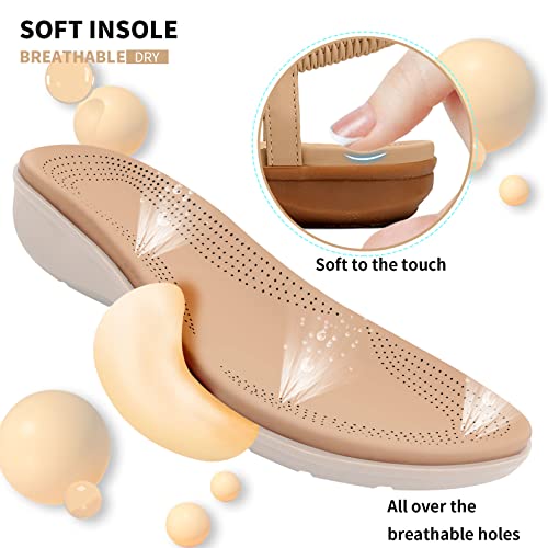 Image of Littleplum Womens Sandals Comfort Arch Support Sandals Summer Walking Shoes Casual Ankle Elastic Flip Flops Shoes