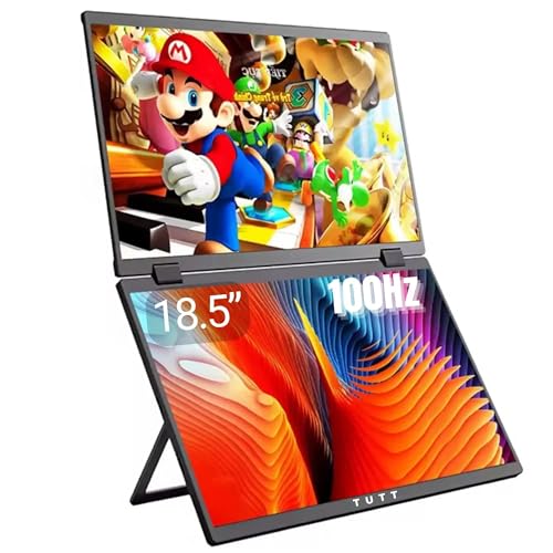 Image of TUTT 18.5 inch Portable Monitor Dual-Screen E28 | 100Hz | IPS | USB-C & HDMI | No Driver
