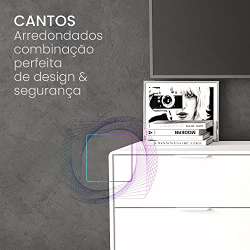 Gaveteiro 4 Gavetas com Rodízios Politorno Acruz Branco