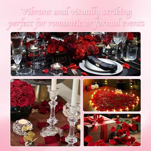 Real Red Rose Petals, Preserved Flower Petals for Romantic Night,180+PCS - image 5