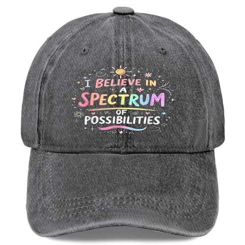 Autism Awareness I Believe in A Spectrum of Possibilities Po Hat for Mens Low Light Grey