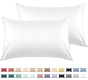 Cotton Pillow Cases Standard Size Set of 2, 600 Thread Count Pillowcases 20x26 Inches, Soft Long Staple Cotton Pillowcases Breathable with Envelope Closure,White