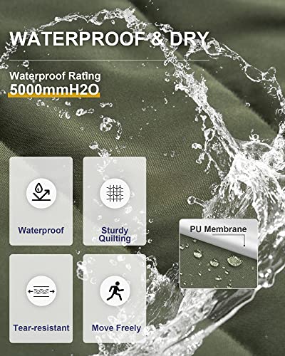 CREATMO US Men's Big and Tall Winter Puffer Jacket Waterproof Bubble Coat Puffy Ski Parka With Hood4