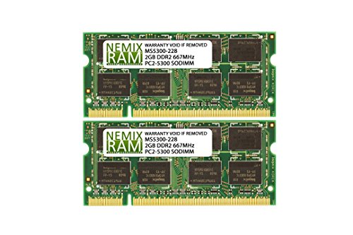 4GB (2X2GB) DDR2 667MHz PC2-5300 200-pin SODIMM Memory RAM for Laptop MAC/PC