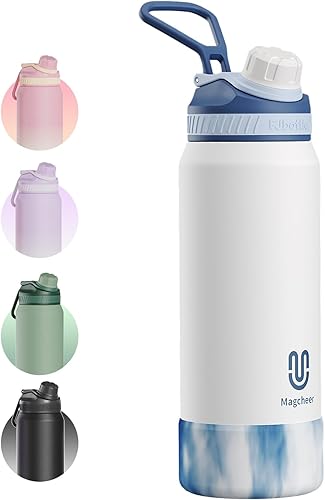 Miniatura 15 de Botella de agua aislada de 24 onzas, acero inoxidable al vacío de doble pared, diseño de boca ancha, botella reutilizable a prueba de fugas para