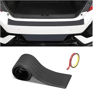 Car Rear Bumper Guard Protector, Anti-Scratch Abrasion Resistant 35" Universal Non-Slip Black Rubber Trunk Door Sill Protector for Most Cars, Car Exterior Accessories (Black1)