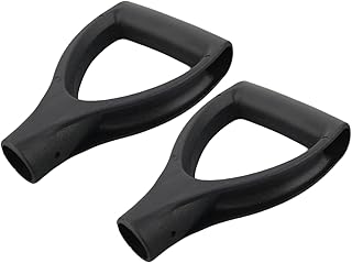 MroMax 2Pcs Shovel D Grip Handle, 1-1/4" Inner Diameter 32mm PVC Spade Snow Shovel Replacement Handle Garden Accessories for Digging Raking Tool Black
