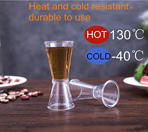 Double Clear Plastic And Stainless Steel Japanese Style Jigger, Set Of 3, Cocktail Measuring Shot Glasses Drink Spirit Measure Cup For Bar Party Kitchen Tool #TOP3