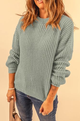 PRETTYGARDEN Fall Sweaters for Women 2025 Fashion Long Sleeve Casual Ribbed Knit Winter Clothes Pullover Jumper Tops