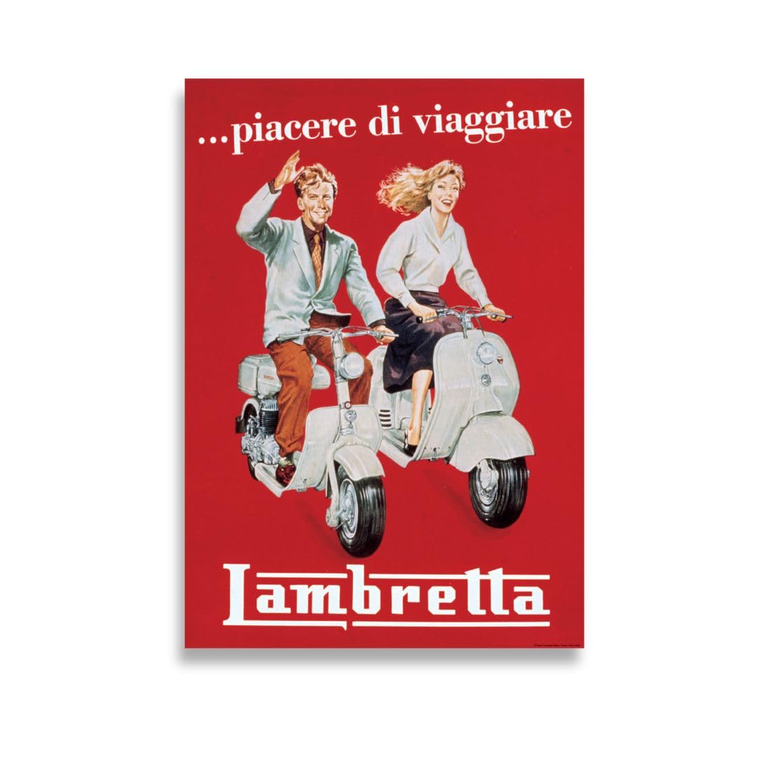 AIMA - Póster de pared (50 x 70 cm), diseño de Lambretta Vintage sin marco, decoración de dormitorio, cocina, imán