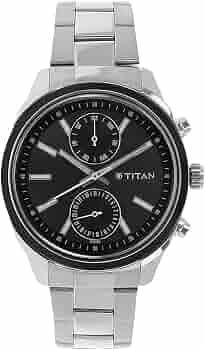 Titan Orologio Uomo Analogico Quadrante Nero Metallic - Mod. 1767NM01