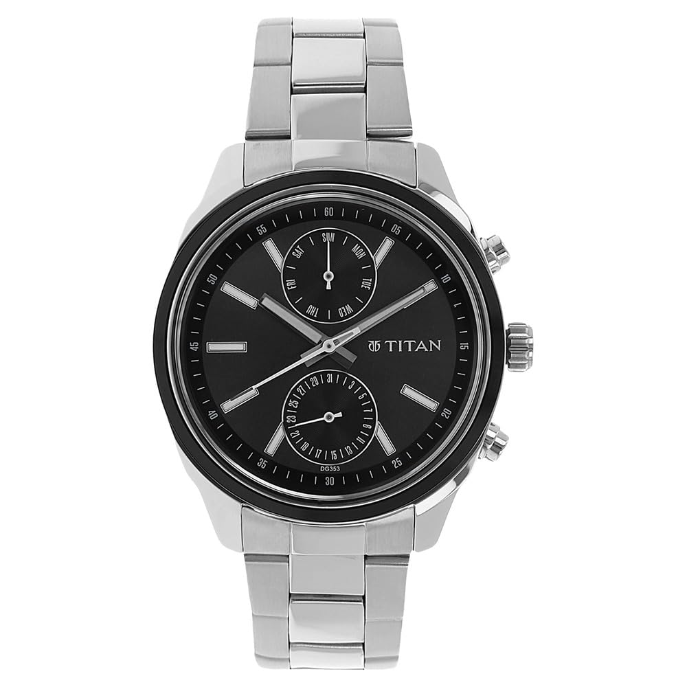 Titan Men's Metropolitan Luxe: Multifunction dark grey Dial with Two-Tone Stainless Steel Bracelet Watch-NS1733KM01 - Review, Price and Buying Guide