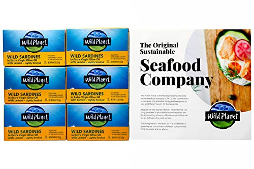 Image of Wild Planet Sardines in Lemon, Nutritional Powerhouses Packed with Flavor, 4.4oz Cans, 6Count