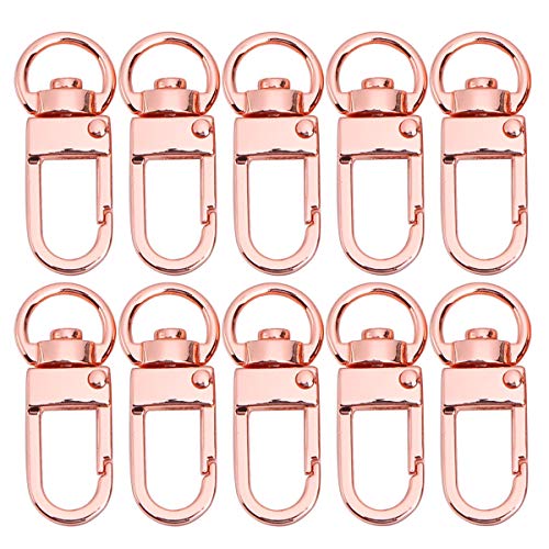 FEESHOW Métal Traîner Clips Crochet, Pince Cintre pour Rideau, Partie Guirlande Lumineuse, Extérieur Activités Fil, Maison Décoration Rose Gold 10Pcs