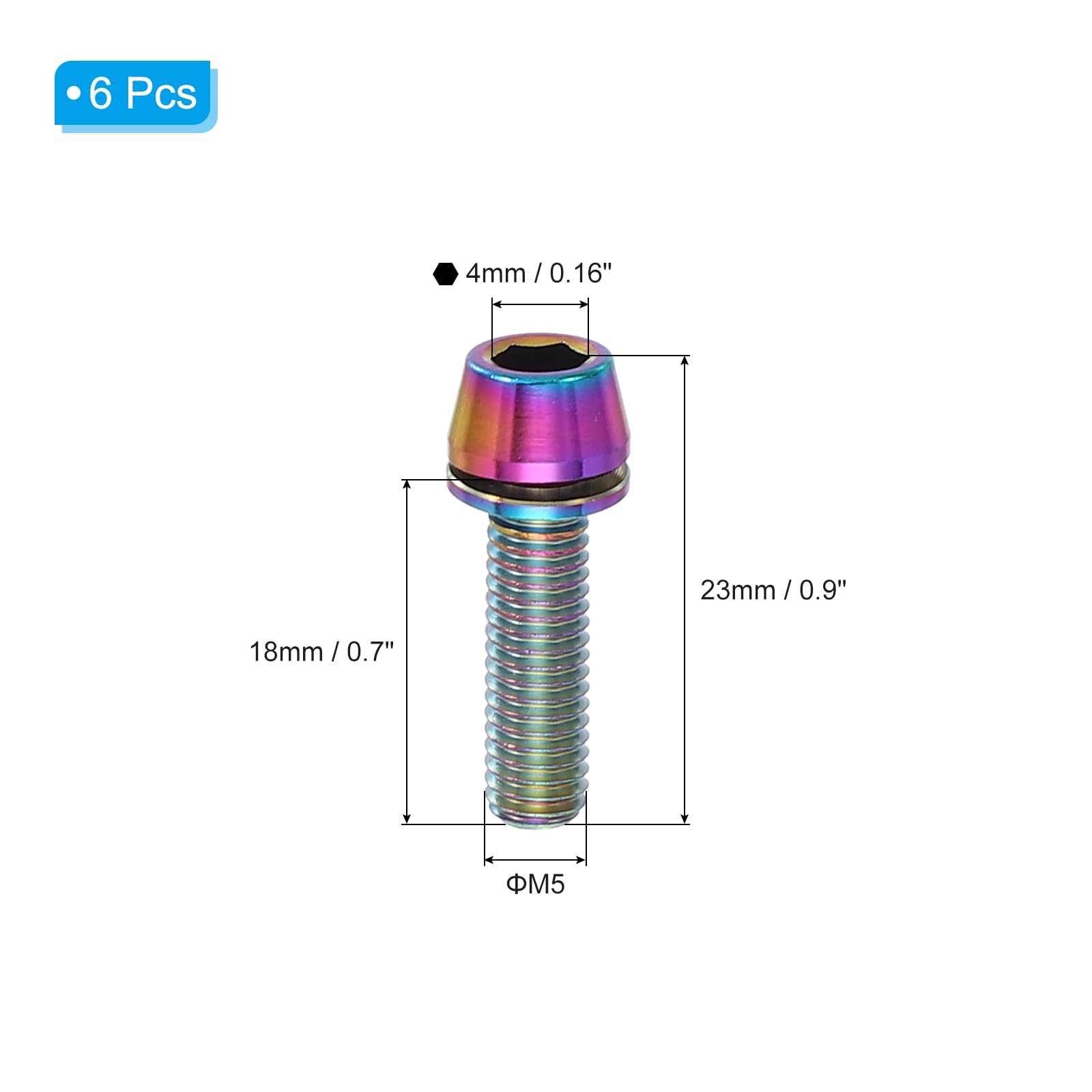 PATIKIL M5x18mm Titanium Bicycle Stem Bolt - Image 2